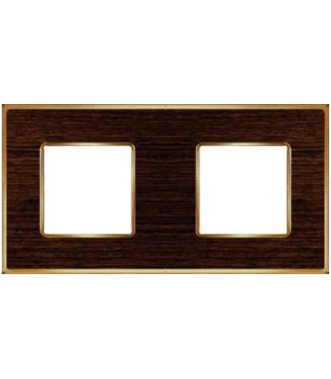 Рамка на 2 поста гор/верт FEDE VINTAGE WOOD, wenge-bright gold FD01312WOB