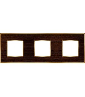Рамка на 3 поста гор/верт FEDE VINTAGE WOOD, wenge-bright gold FD01313WOB
