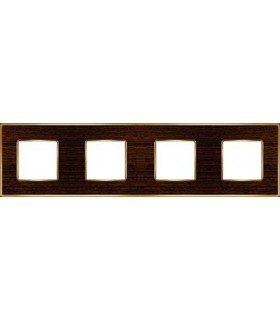 Рамка на 4 поста гор/верт FEDE VINTAGE WOOD, wenge-bright gold FD01314WOB