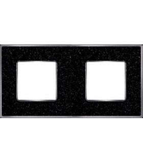 Рамка на 2 поста гор/верт FEDE VINTAGE CORINTO, blackquartz-bright chrome FD01332BQCB
