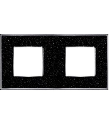 Рамка на 2 поста гор/верт FEDE VINTAGE CORINTO, blackquartz-bright chrome FD01332BQCB