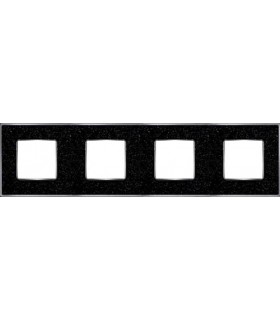 Рамка на 4 поста гор/верт FEDE VINTAGE CORINTO, blackquartz-bright chrome FD01334BQCB