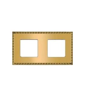 Рамка на 2 поста гор/верт FEDE TOLEDO, real gold FD01212OR