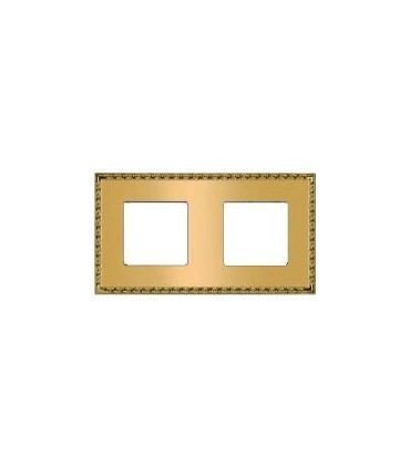 Рамка на 2 поста гор/верт FEDE TOLEDO, real gold FD01212OR