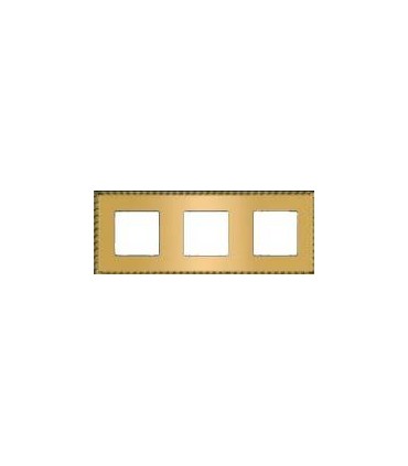 Рамка на 3 поста гор/верт FEDE TOLEDO, real gold FD01213OR