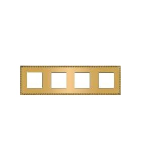 Рамка на 4 поста гор/верт FEDE TOLEDO, real gold FD01214OR