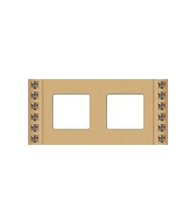 Рамка на 2 поста гор/верт FEDE Crystal De Luxe Decor, с кристаллами, real gold FD01282OR