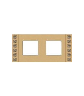 Рамка на 2 поста гор/верт FEDE Crystal De Luxe Sand, с кристаллами, real gold FD01262OR