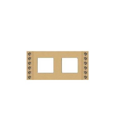Рамка на 2 поста гор/верт FEDE Crystal De Luxe Sand, с кристаллами, real gold FD01262OR