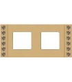 Рамка на 2 поста гор/верт FEDE Crystal De Luxe Sand, с кристаллами, real gold FD01262OR