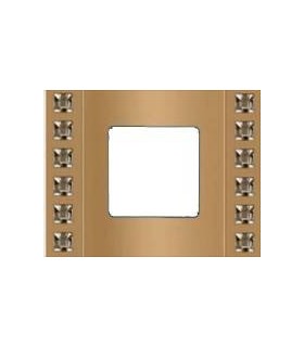 Рамка на 1 пост гор/верт FEDE Crystal De Luxe Velvet, с кристаллами, real gold FD01271OR