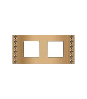 Рамка на 2 поста гор/верт FEDE Crystal De Luxe Velvet, с кристаллами, real gold FD01272OR