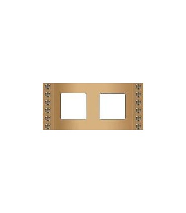 Рамка на 2 поста гор/верт FEDE Crystal De Luxe Velvet, с кристаллами, real gold FD01272OR