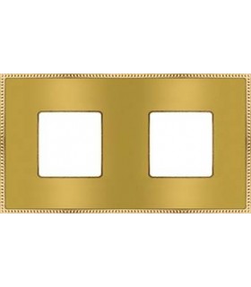 Рамка на 2 поста гор/верт FEDE BELLE EPOQUE METAL GOLD, bright gold + bright gold FD01432OBOB
