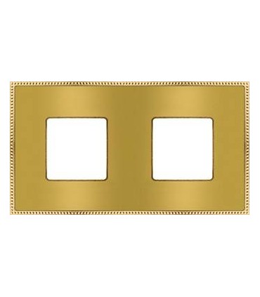 Рамка на 2 поста гор/верт FEDE BELLE EPOQUE METAL GOLD, bright gold + bright gold FD01432OBOB