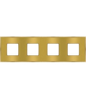 Рамка на 4 поста гор/верт FEDE BELLE EPOQUE METAL GOLD, bright gold + bright gold FD01434OBOB