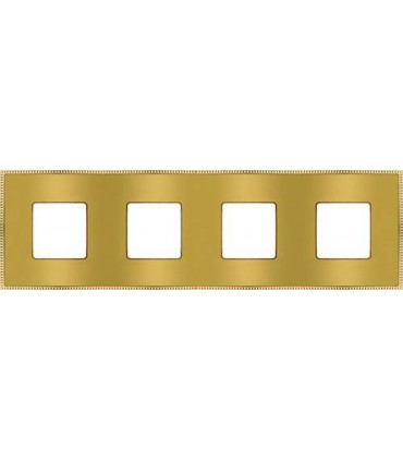 Рамка на 4 поста гор/верт FEDE BELLE EPOQUE METAL GOLD, bright gold + bright gold FD01434OBOB