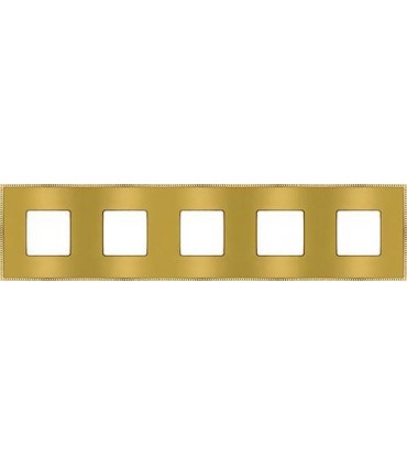 Рамка на 5 постов гор/верт FEDE BELLE EPOQUE METAL GOLD, bright gold + bright gold FD01435OBOB