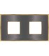 Рамка на 2 поста гор/верт FEDE BELLE EPOQUE METAL GOLD, graphite + bright gold FD01432GROB