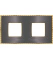 Рамка на 2 поста гор/верт FEDE BELLE EPOQUE METAL GOLD, graphite + bright gold FD01432GROB
