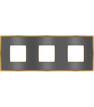 Рамка на 3 поста гор/верт FEDE BELLE EPOQUE METAL GOLD, graphite + bright gold FD01433GROB