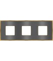 Рамка на 3 поста гор/верт FEDE BELLE EPOQUE METAL GOLD, graphite + bright gold FD01433GROB