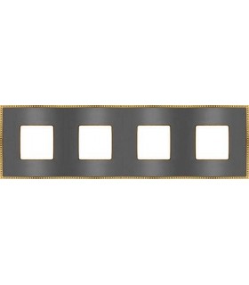 Рамка на 4 поста гор/верт FEDE BELLE EPOQUE METAL GOLD, graphite + bright gold FD01434GROB