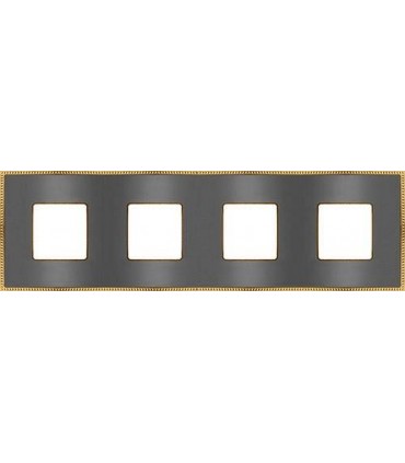 Рамка на 4 поста гор/верт FEDE BELLE EPOQUE METAL GOLD, graphite + bright gold FD01434GROB