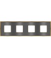 Рамка на 4 поста гор/верт FEDE BELLE EPOQUE METAL GOLD, graphite + bright gold FD01434GROB
