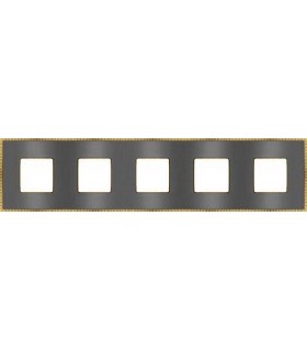 Рамка на 5 постов гор/верт FEDE BELLE EPOQUE METAL GOLD, graphite + bright gold FD01435GROB