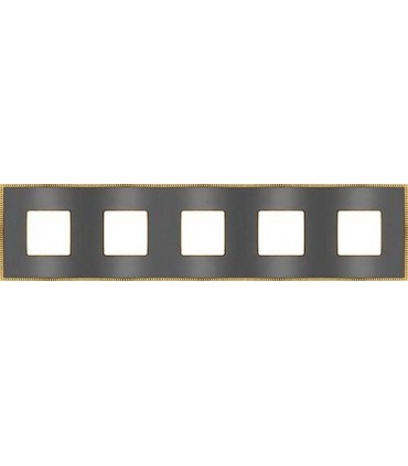 Рамка на 5 постов гор/верт FEDE BELLE EPOQUE METAL GOLD, graphite + bright gold FD01435GROB