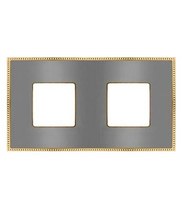 Рамка на 2 поста гор/верт FEDE BELLE EPOQUE METAL GOLD, bright chrome + bright gold FD01432CBOB