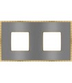 Рамка на 2 поста гор/верт FEDE BELLE EPOQUE METAL GOLD, bright chrome + bright gold FD01432CBOB