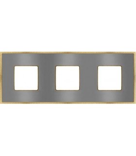 Рамка на 3 поста гор/верт FEDE BELLE EPOQUE METAL GOLD, bright chrome + bright gold FD01433CBOB