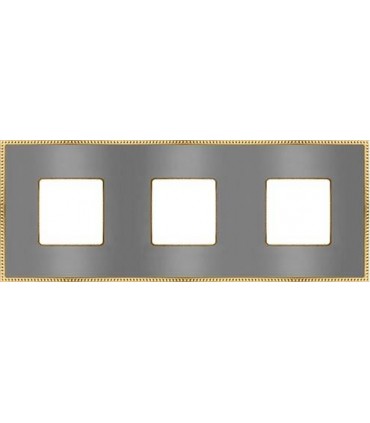 Рамка на 3 поста гор/верт FEDE BELLE EPOQUE METAL GOLD, bright chrome + bright gold FD01433CBOB