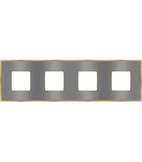Рамка на 4 поста гор/верт FEDE BELLE EPOQUE METAL GOLD, bright chrome + bright gold FD01434CBOB