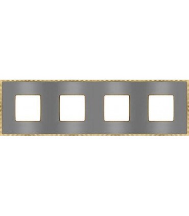 Рамка на 4 поста гор/верт FEDE BELLE EPOQUE METAL GOLD, bright chrome + bright gold FD01434CBOB