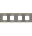 Рамка на 4 поста гор/верт FEDE BELLE EPOQUE METAL GOLD, bright chrome + bright gold FD01434CBOB