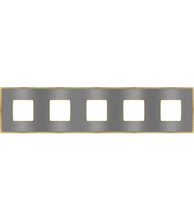 Рамка на 5 постов гор/верт FEDE BELLE EPOQUE METAL GOLD, bright chrome + bright gold FD01435CBOB