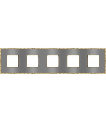 Рамка на 5 постов гор/верт FEDE BELLE EPOQUE METAL GOLD, bright chrome + bright gold FD01435CBOB