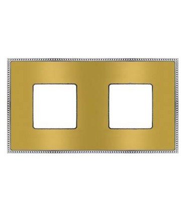 Рамка на 2 поста гор/верт FEDE BELLE EPOQUE METAL CHROME, bright gold + bright chrome FD01432OBCB
