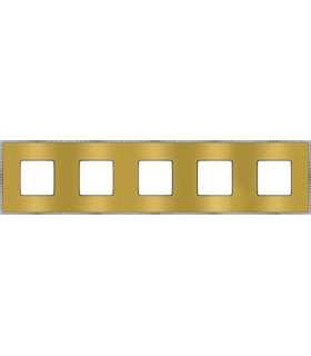 Рамка на 5 постов гор/верт FEDE BELLE EPOQUE METAL CHROME, bright gold + bright chrome FD01435OBCB