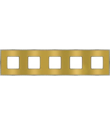 Рамка на 5 постов гор/верт FEDE BELLE EPOQUE METAL CHROME, bright gold + bright chrome FD01435OBCB