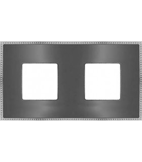 Рамка на 2 поста гор/верт FEDE BELLE EPOQUE METAL CHROME, graphite + bright chrome FD01432GRCB