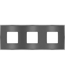Рамка на 3 поста гор/верт FEDE BELLE EPOQUE METAL CHROME, graphite + bright chrome FD01433GRCB