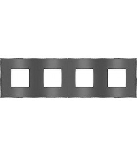 Рамка на 4 поста гор/верт FEDE BELLE EPOQUE METAL CHROME, graphite + bright chrome FD01434GRCB