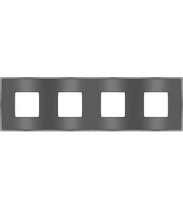 Рамка на 4 поста гор/верт FEDE BELLE EPOQUE METAL CHROME, graphite + bright chrome FD01434GRCB