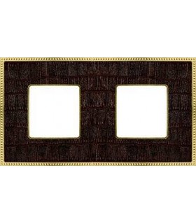Рамка на 2 поста гор/верт FEDE BELLE EPOQUE TAPESTRY, alicocobrown - bright gold FD01442AOB