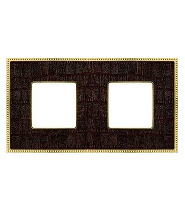 Рамка на 2 поста гор/верт FEDE BELLE EPOQUE TAPESTRY, alicocobrown - bright gold FD01442AOB