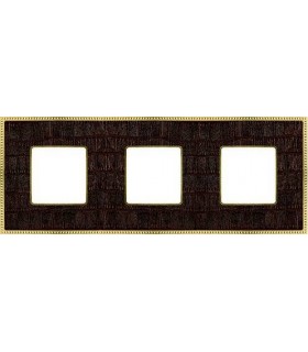 Рамка на 3 поста гор/верт FEDE BELLE EPOQUE TAPESTRY, alicocobrown - bright gold FD01443AOB